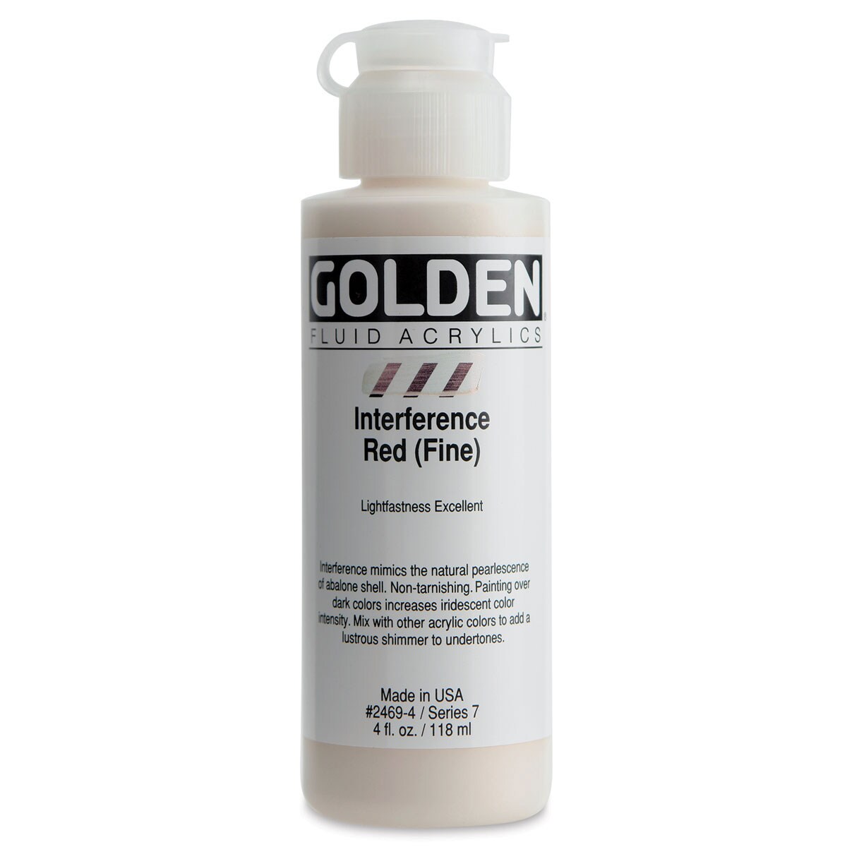 Golden Fluid Acrylics - Interference Red (Fine), 4 oz bottle