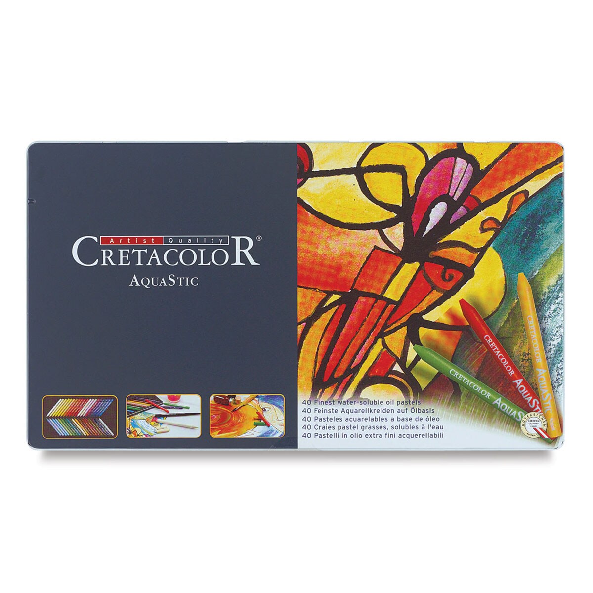 Cretacolor AquaStics - Assorted Colors, Tin Set, Set o f40