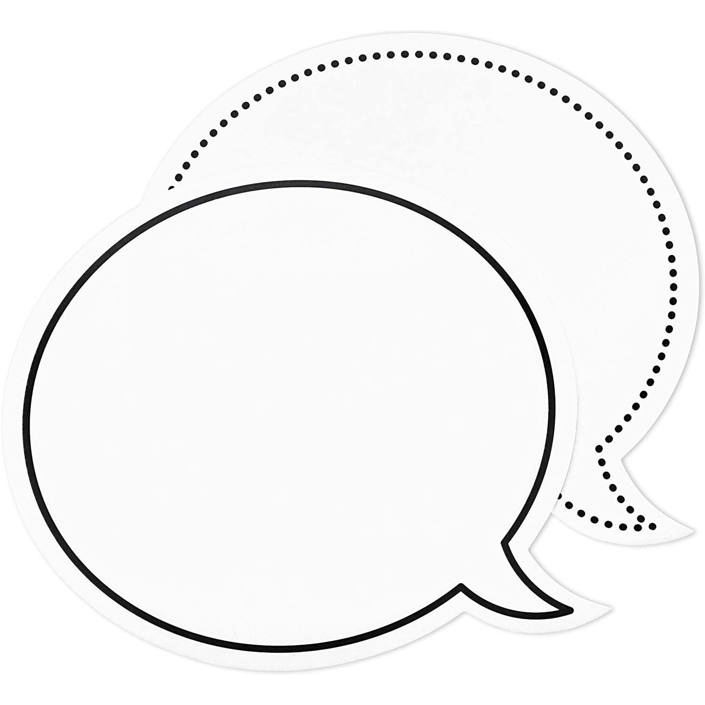 Dry Erase Speech Bubble Cutouts for Bulletin Boards (9 x 8 Inches, 48 Pack)