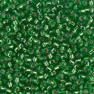Miyuki 8 Round Seed Bead, 8-15, Silver Lined Light Green, 10 grams