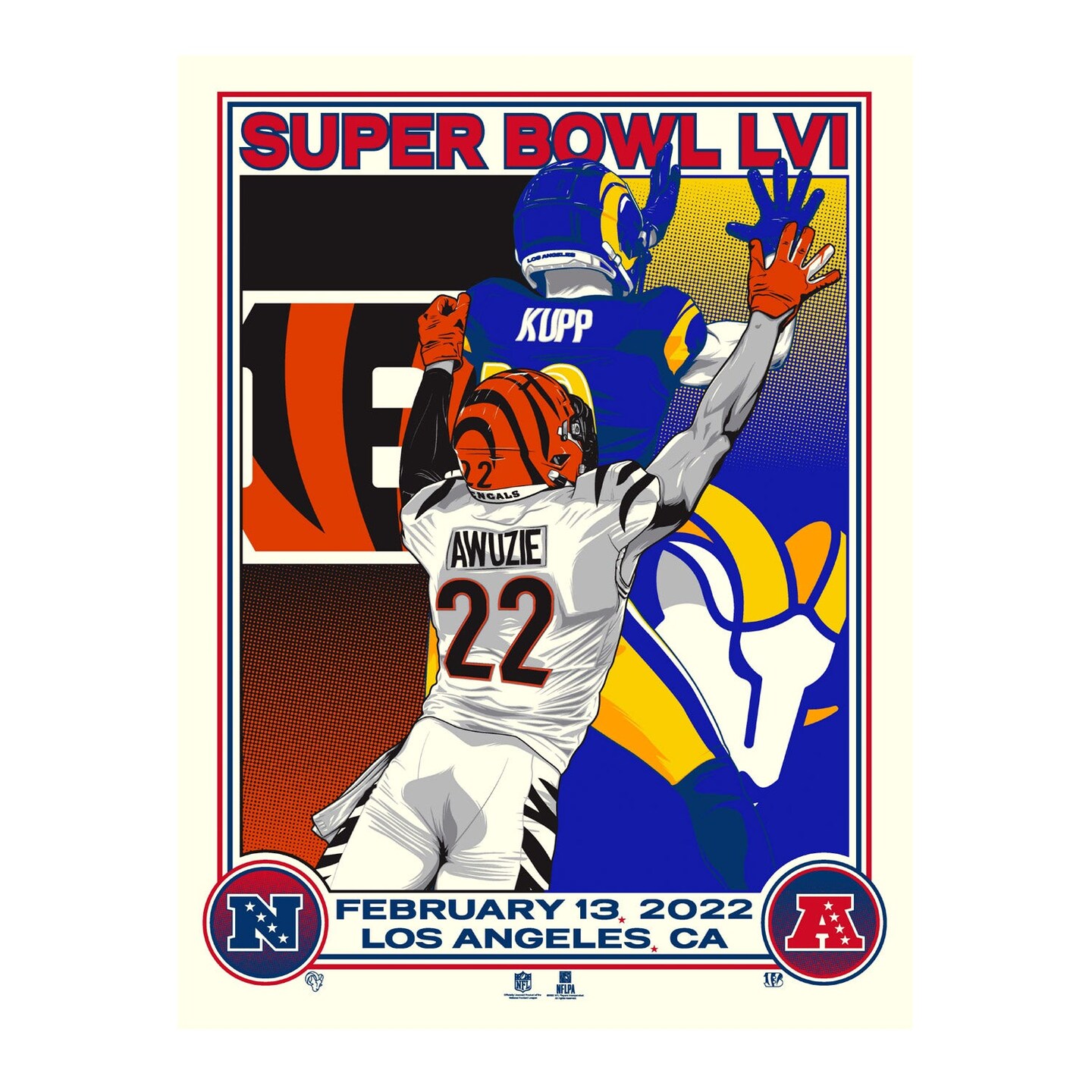 Phenom Gallery Superbowl LVI Matchup 18x24 Serigraph (Printer Proof)