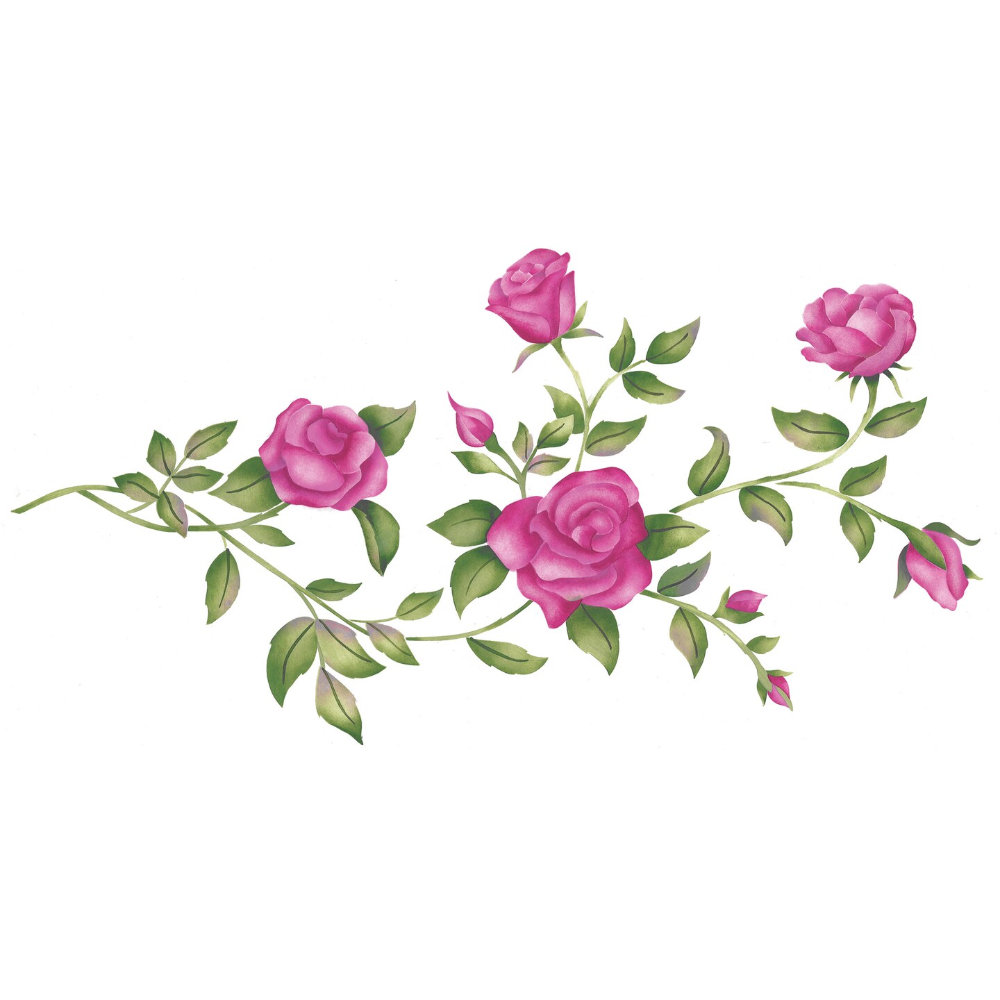 Trailing Rose Wall Stencil | 2919 by Designer Stencils | Floral Stencils |