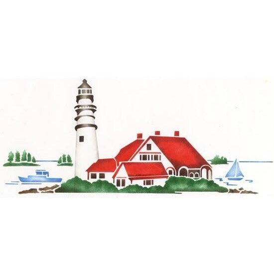Portland Head Lighthouse Wall Stencil