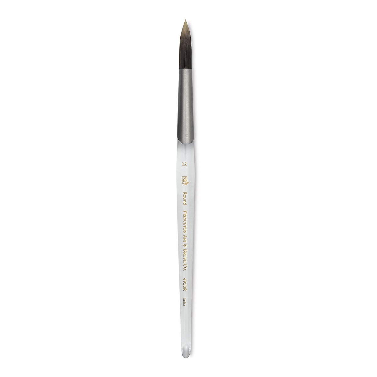 Princeton Synthetic Clear Handle Brush - Round, Short Handle, Size 12