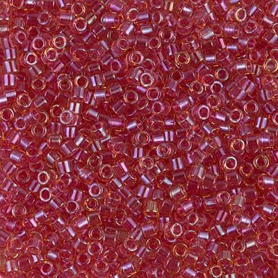 Miyuki Delica Bead 10/0, DBM0062, Light Cranberry Lined Topaz Luster