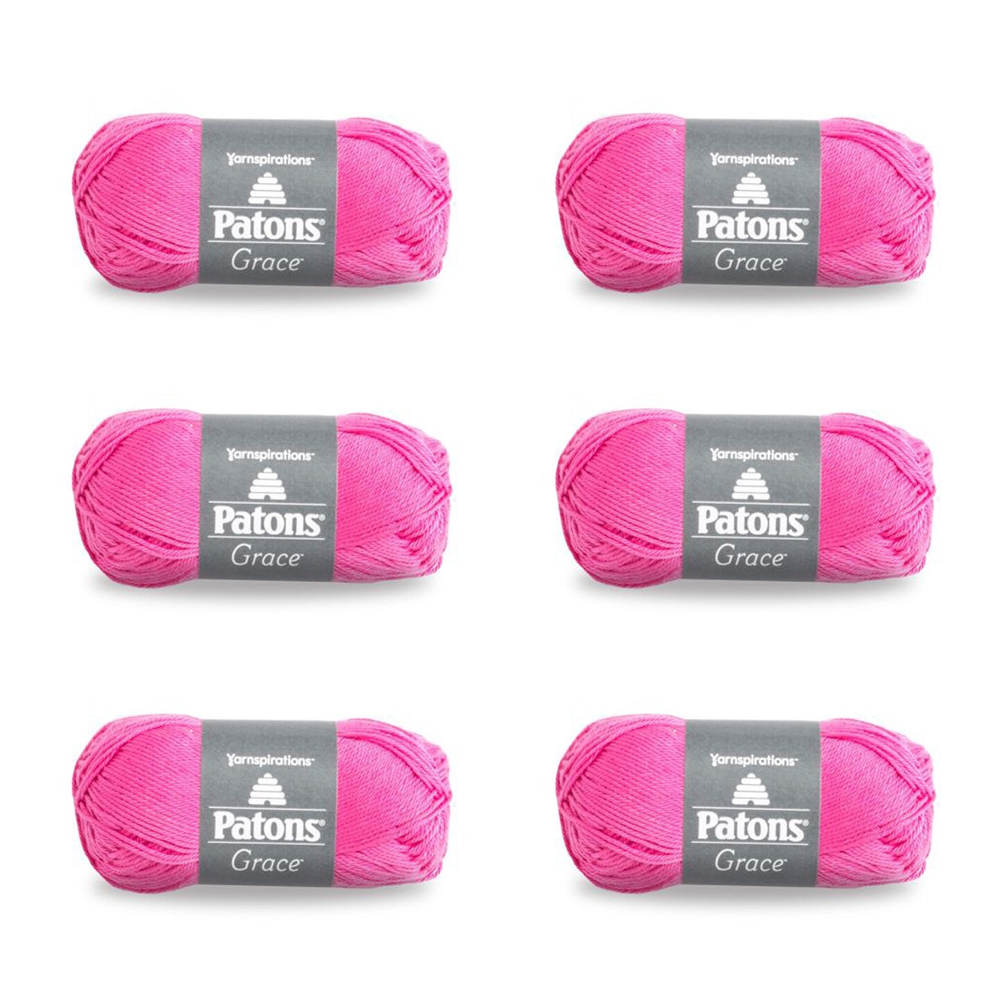 Patons Grace Lotus Yarn - 6 Pack of 1.75oz/50g - Cotton - 3 DK - 136 Yards - Knitting/Crochet