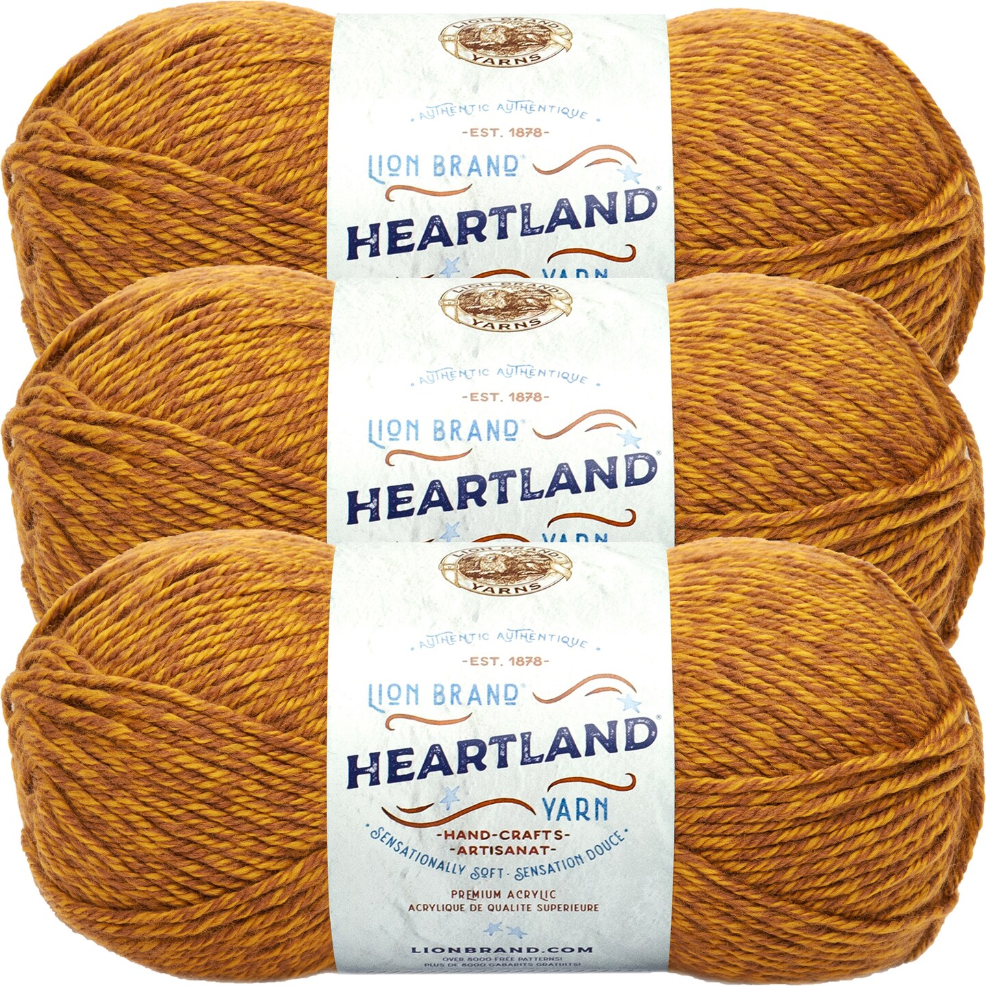 (3 Pack) Lion Brand Heartland Yarn - Bryce Canyon