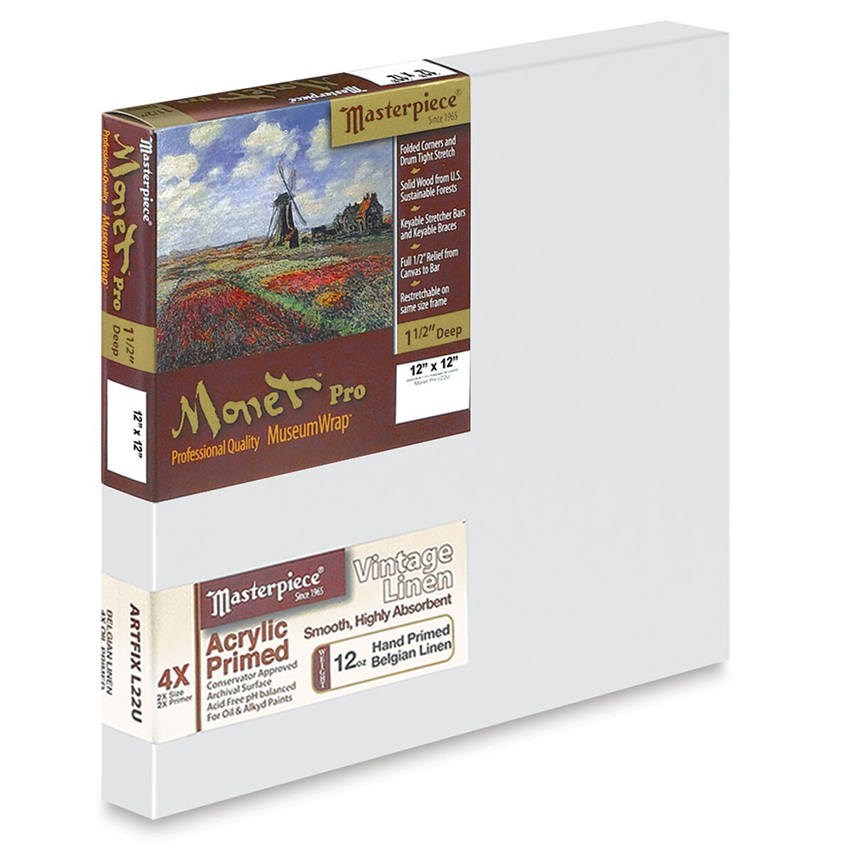 Masterpiece Pro Artfix Linen Canvas 12" x 12", Acrylic Primed Michaels