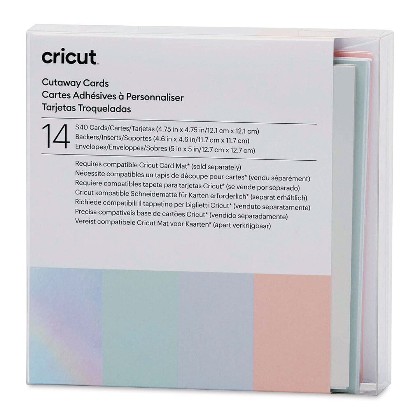 Cricut Cutaway Cards, Inserts, and Envelopes - Pastel, Pkg of 14