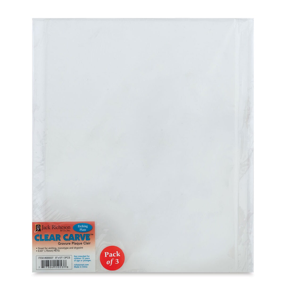 Richeson Clear Carve Etching Plates - 8&#x22; x 10&#x22;, Pkg of 3