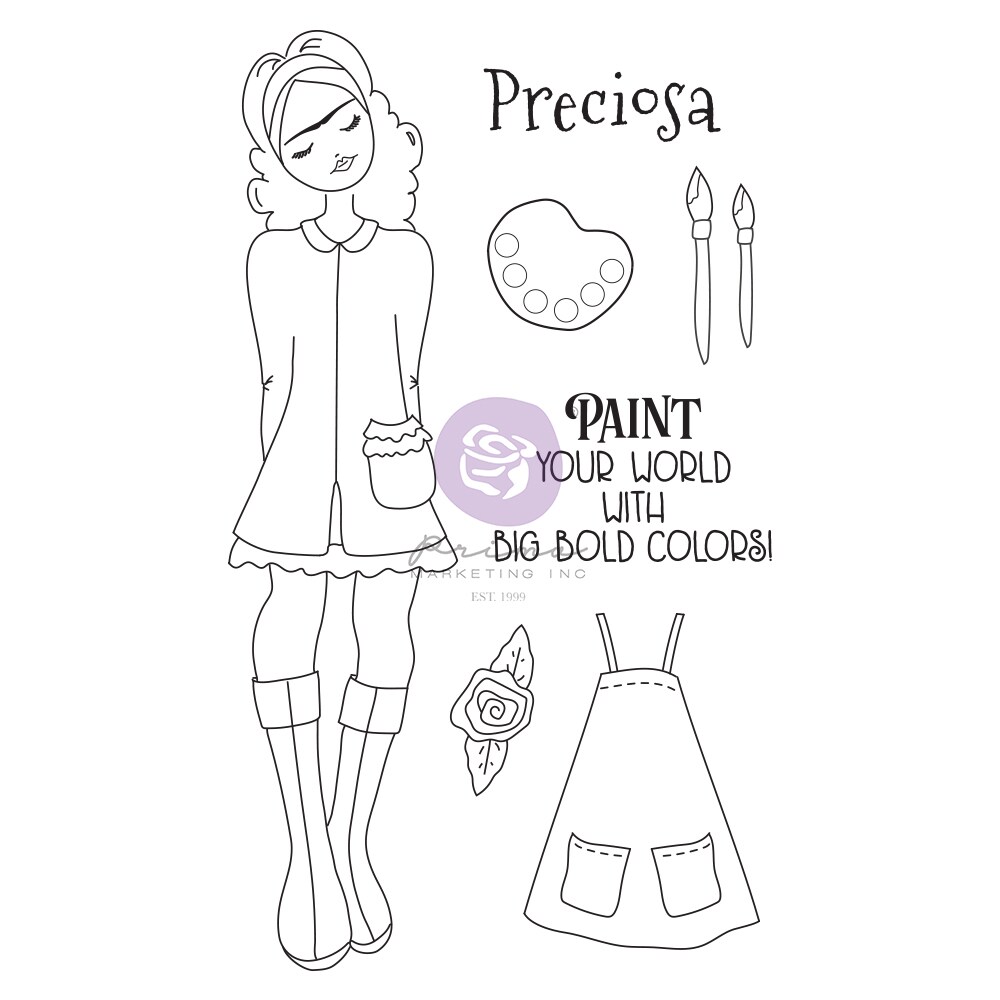 Prima Marketing Inc Julie N Doll Stamp - Frida - 7 Pcs 655350913472