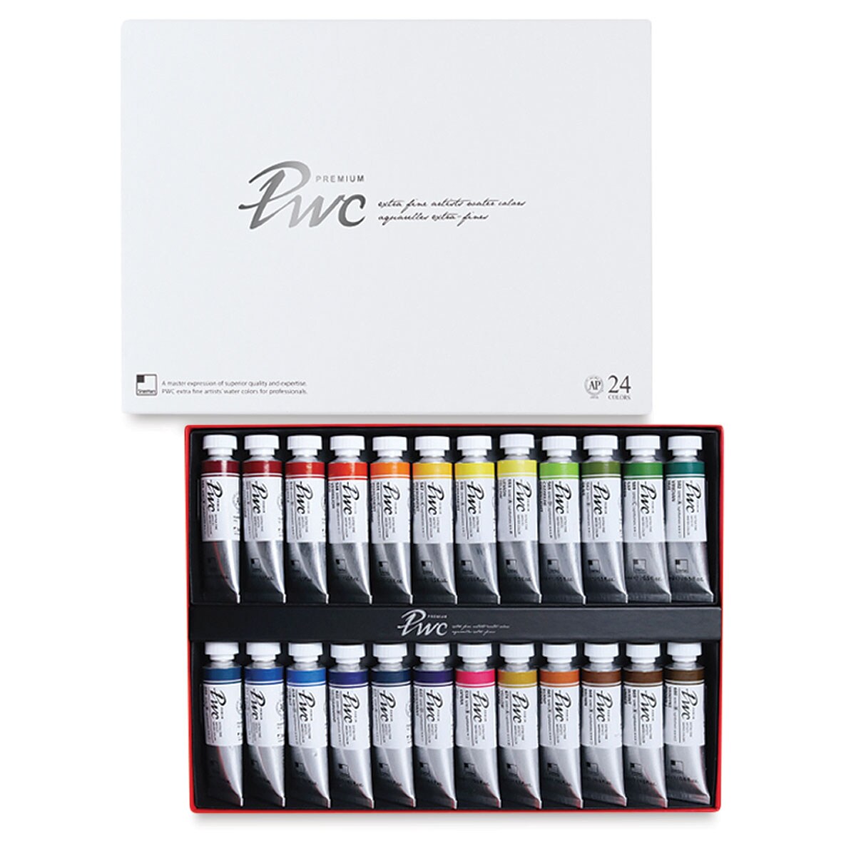 PWC Extra Fine Professional Watercolor - Set of 24, Assorted Colors,15 ml, Tube
