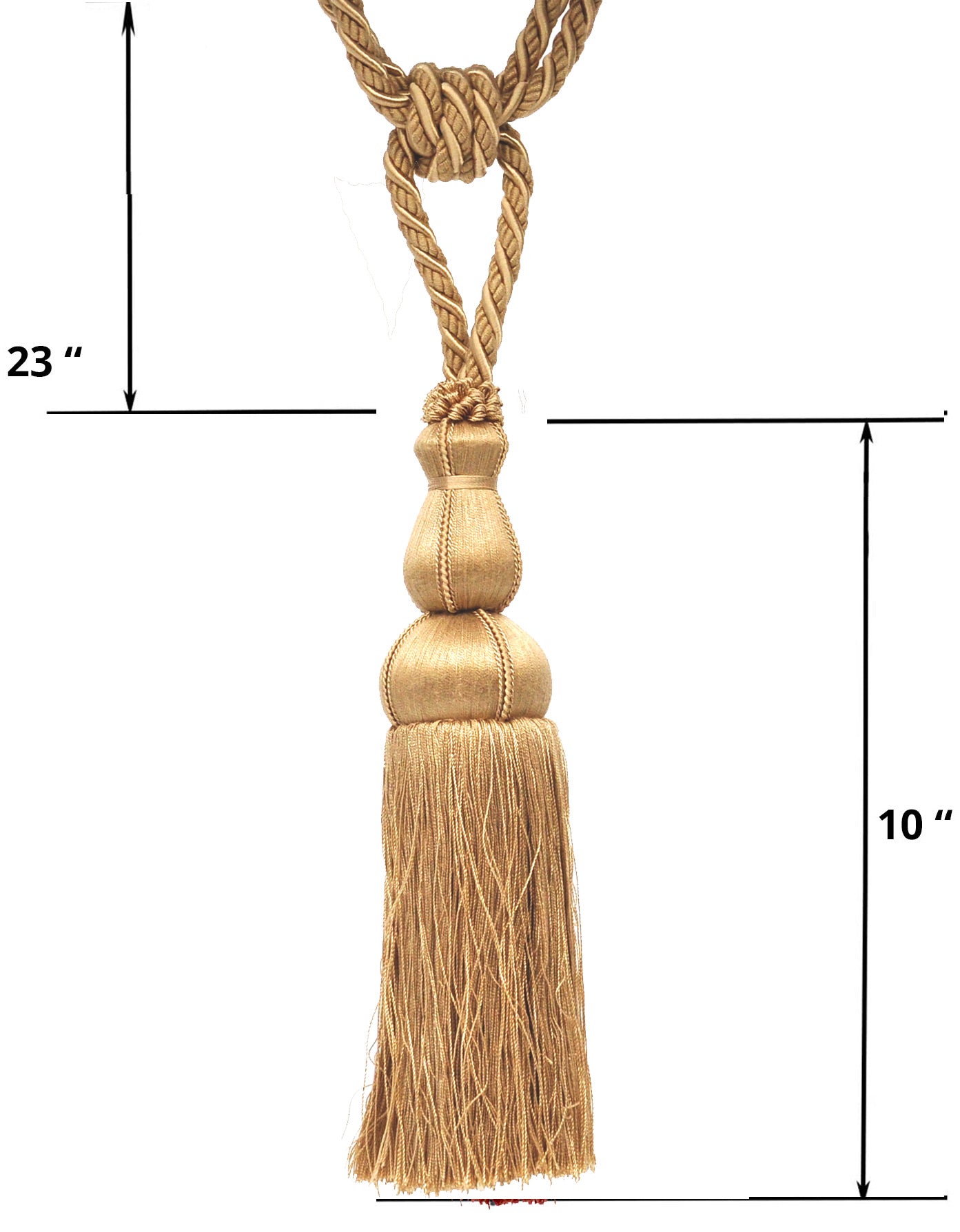 Belagio Single Tassel TieBack, 10" Long Tassel, Colors Collection