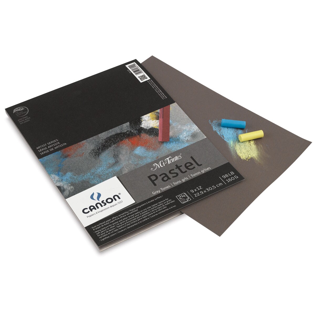 Canson Mi Teintes Drawing Papers - 9" x 12", Gray Tone, Pad, 24 Sheets