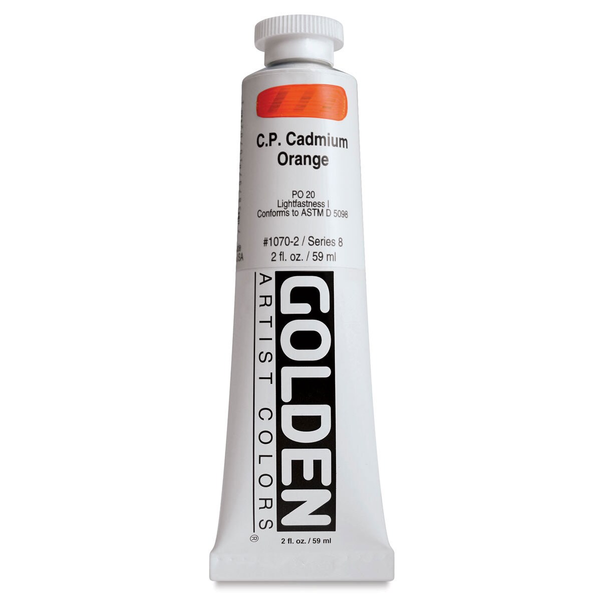 Golden Heavy Body Artist Acrylics - Cadmium Orange, 2 oz Tube