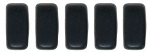 Czechmate 3mm X 6mm Brick Glass Czech Two Hole Bead, Matte Jet