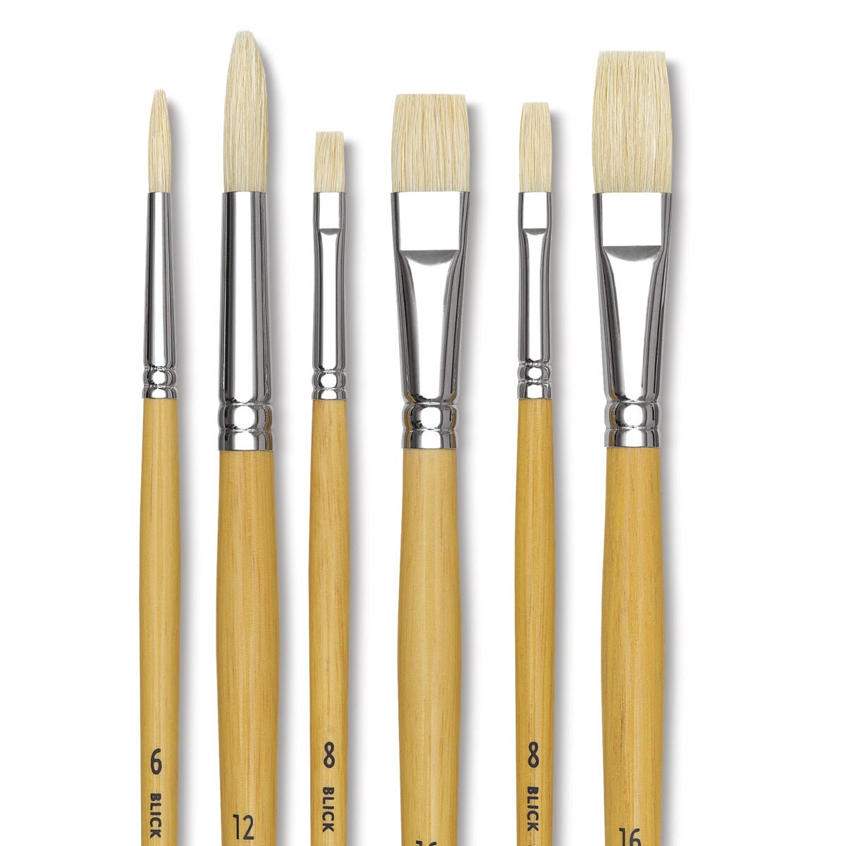 Blick Academic White Bristle Combination Set - Large, Set of 6