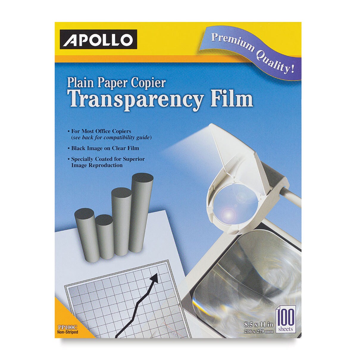 Apollo Transparency Film - 100 Sheets, Plain Paper Copier