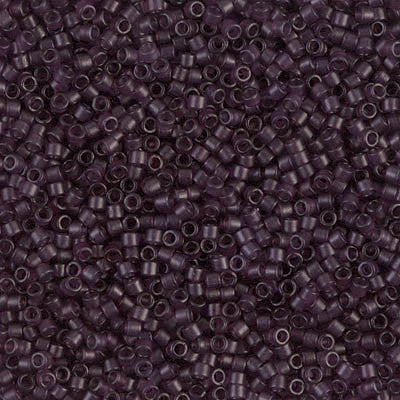 Miyuki Delica Bead 11/0 - DB0784 - Dyed Semi-Frosted Transparent Dark Smoky Amethyst