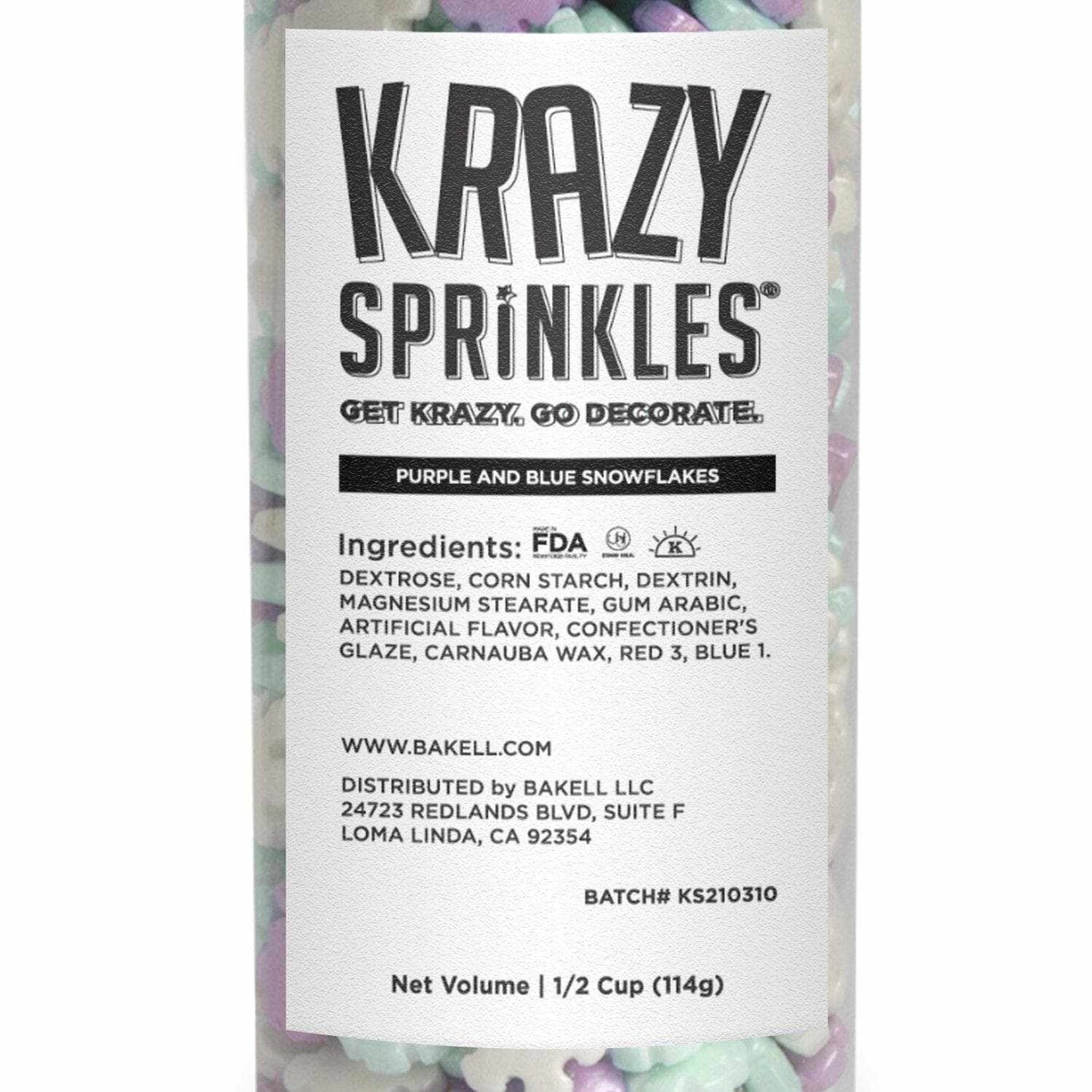 Purple and Blue Snowflake Shaped Sprinkles – Krazy Sprinkles  1 lb