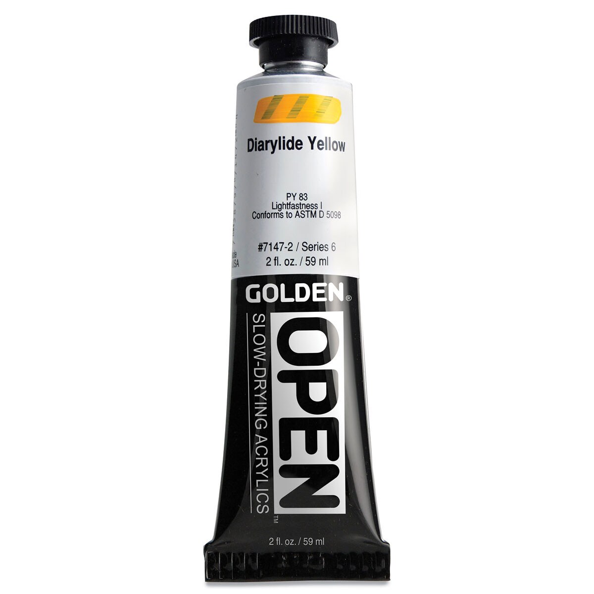 Golden Open Acrylics - Diarylide Yellow, 2 oz Tube
