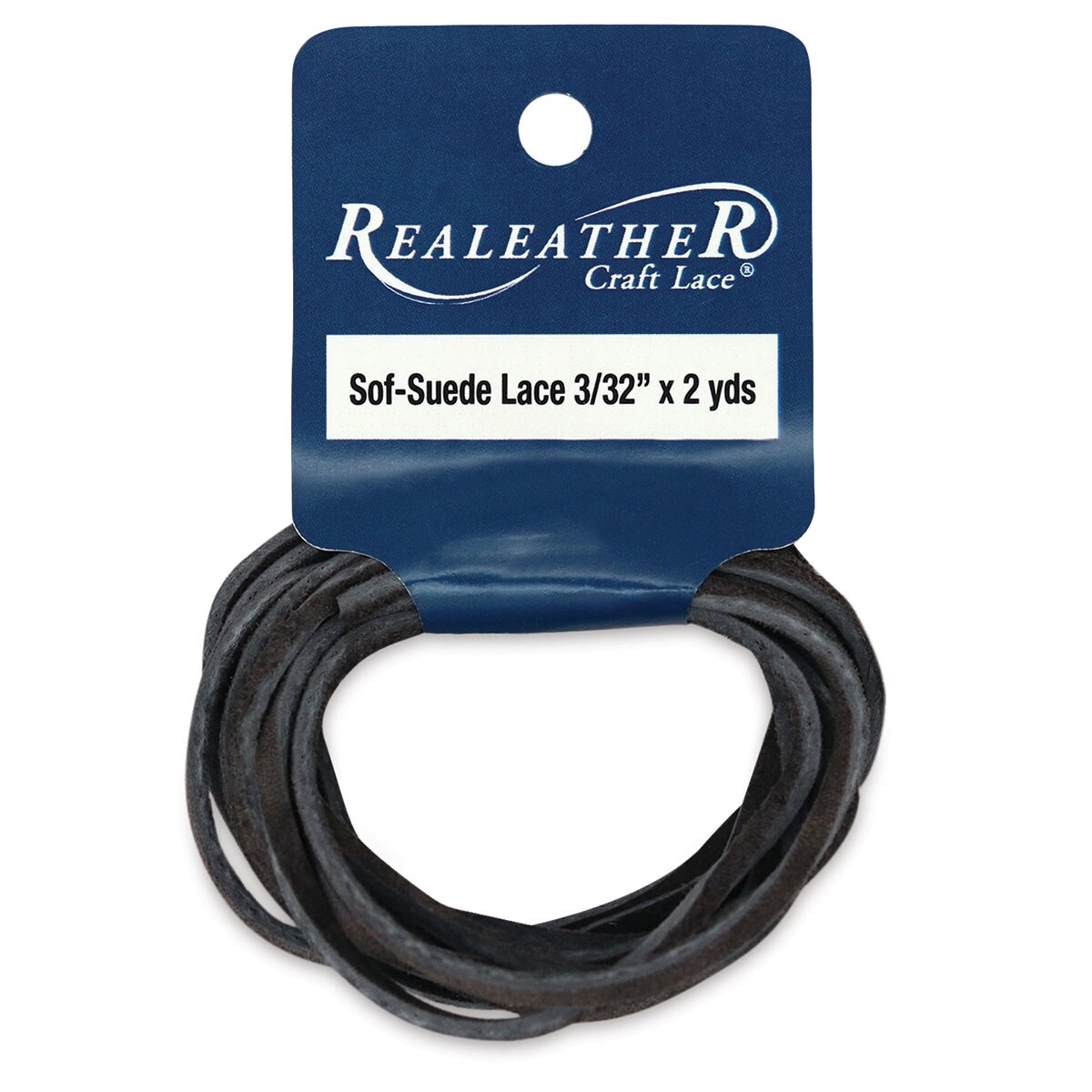 Realeather Suede Lace - 3/32&#x22; x 6 ft, Charcoal