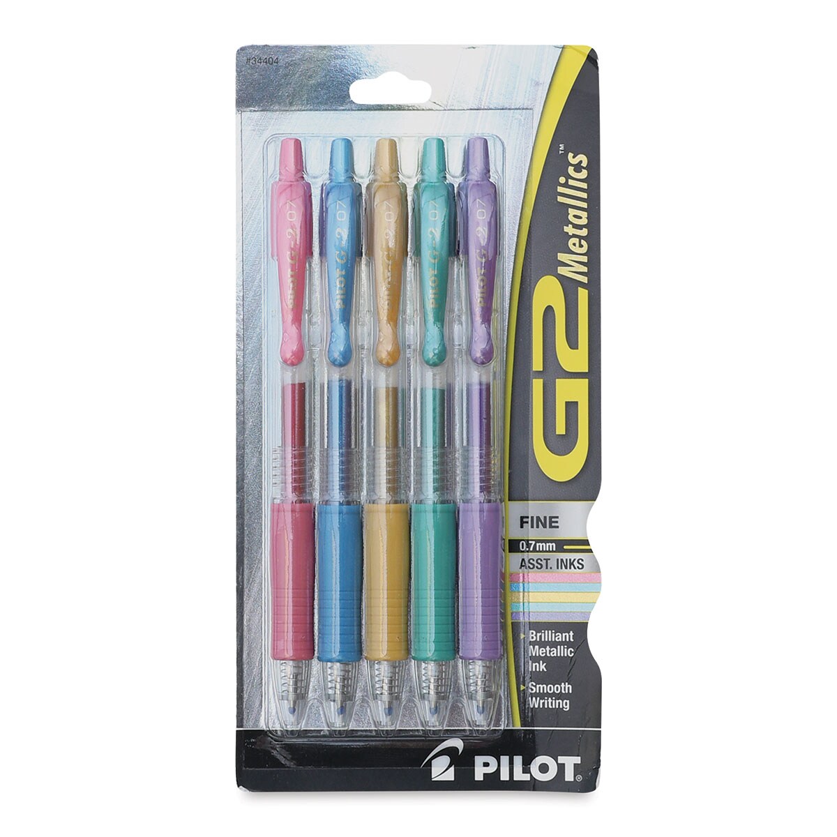 Pilot G2 Gel Pens - Metallic Colors, 0.7 mm, Fine, Set of 5