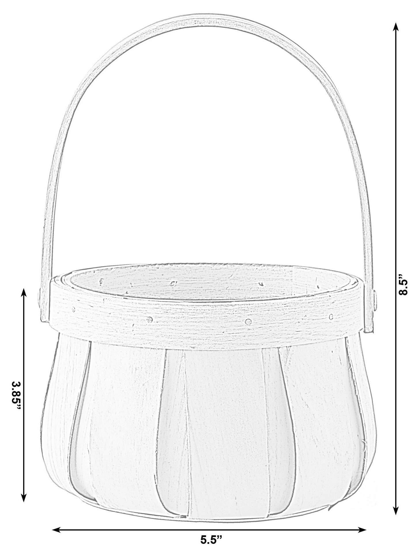 Small Round Natural Woodchip Wooden Decorative Storage Basket with Handle