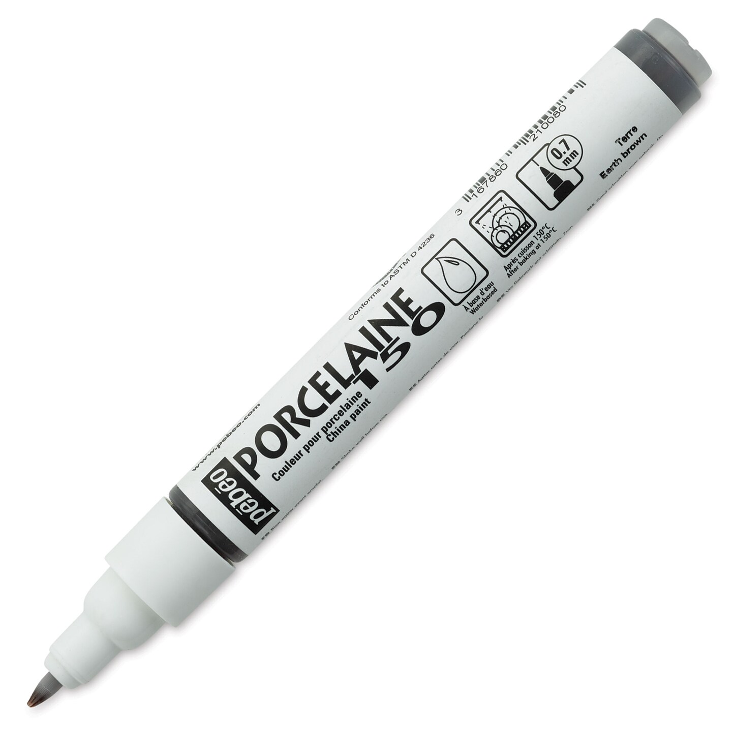 Pebeo Porcelaine 150 Paint Marker - Earth Brown, Fine Point