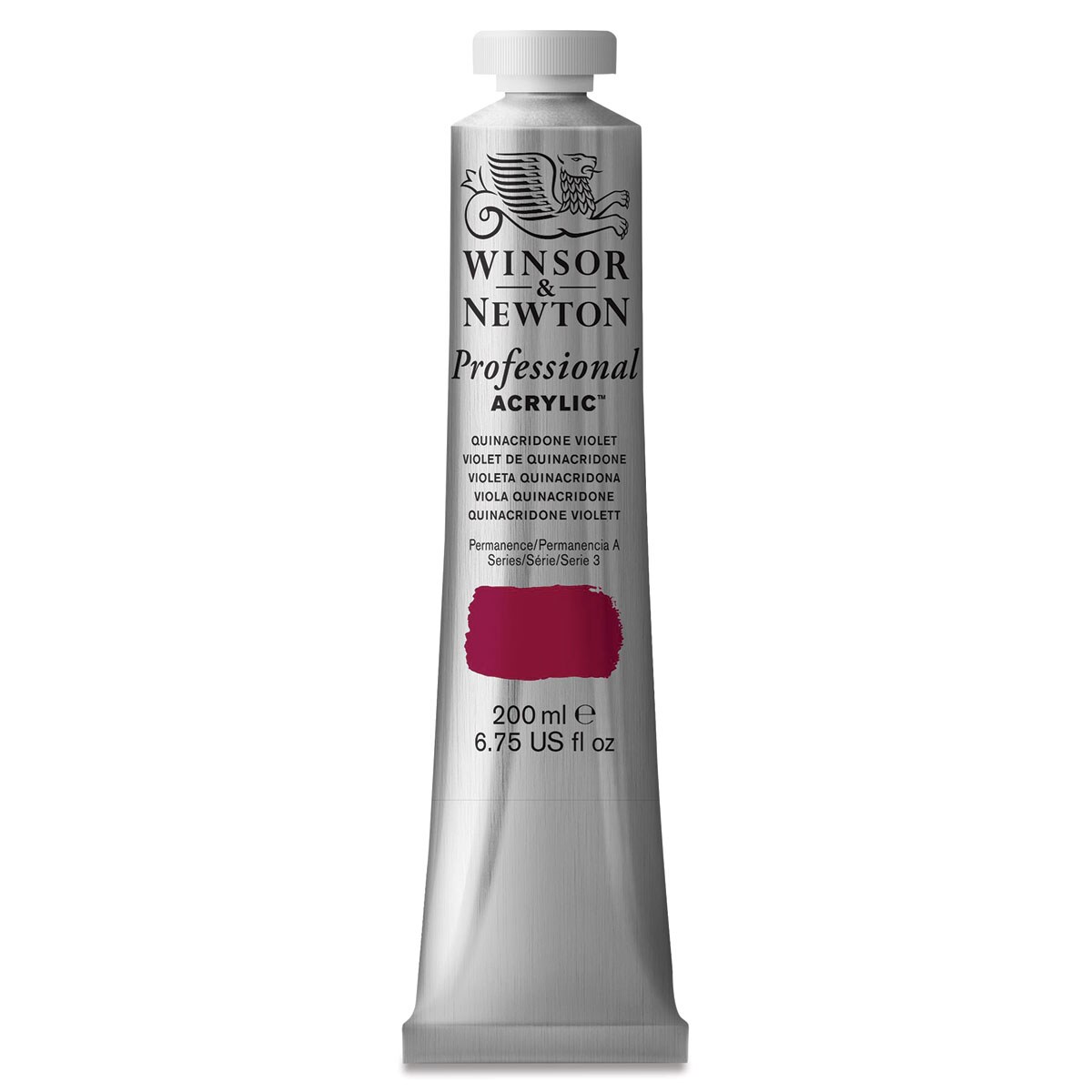 Winsor & Newton Professional Acrylics - Quinacridone Violet, 200 ml tube