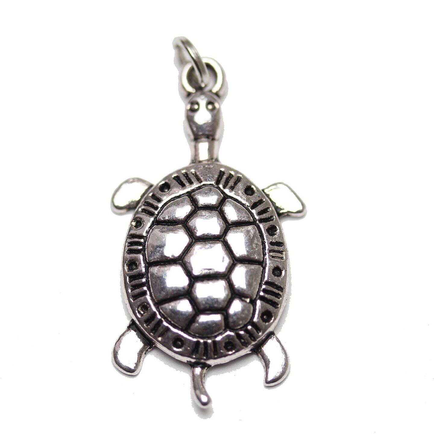 Antique Silver Plated Turtle Charm 16x30mm - 2pcs | Michaels