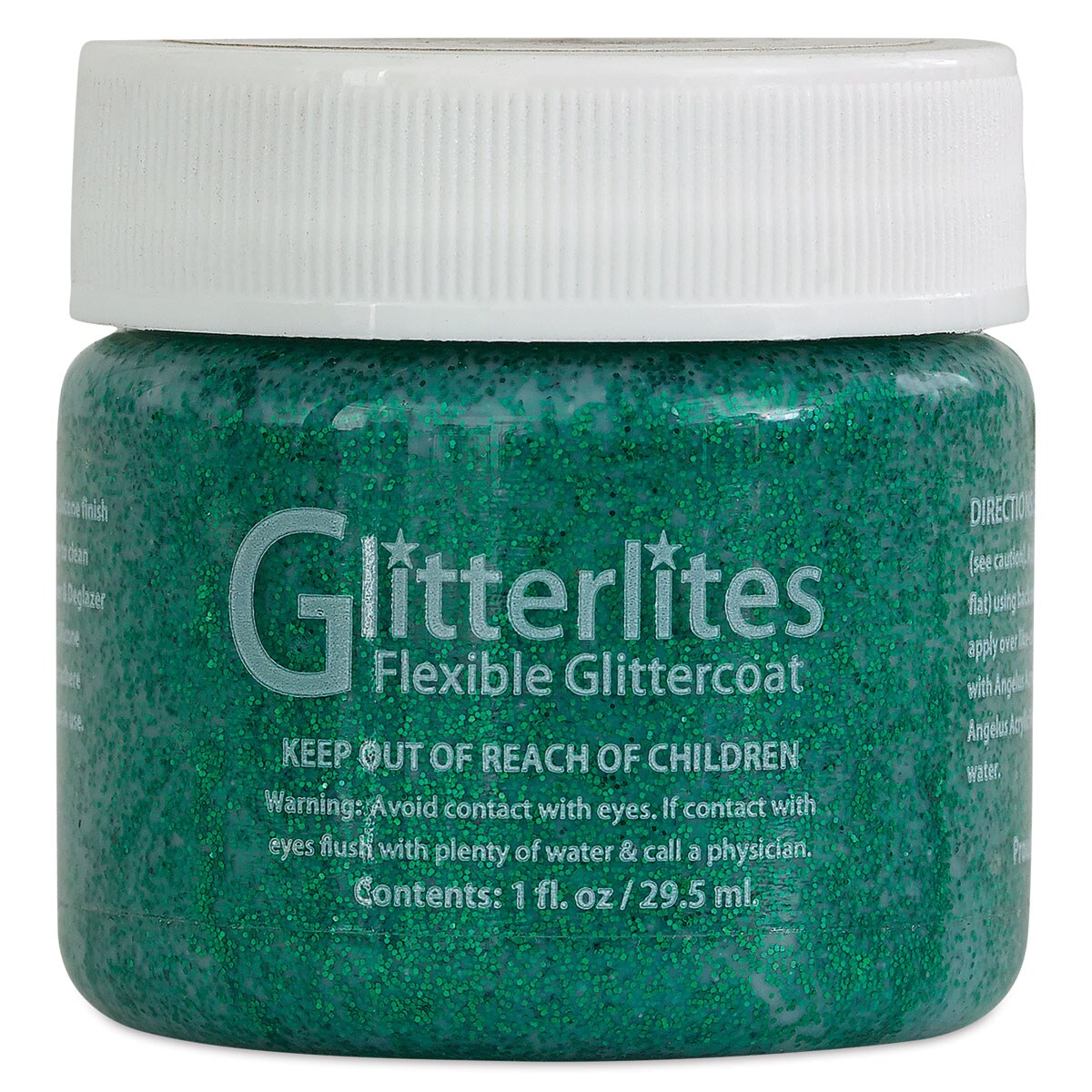Angelus Glitterlites Flexible Glittercoat Paint - Emerald, 1 oz