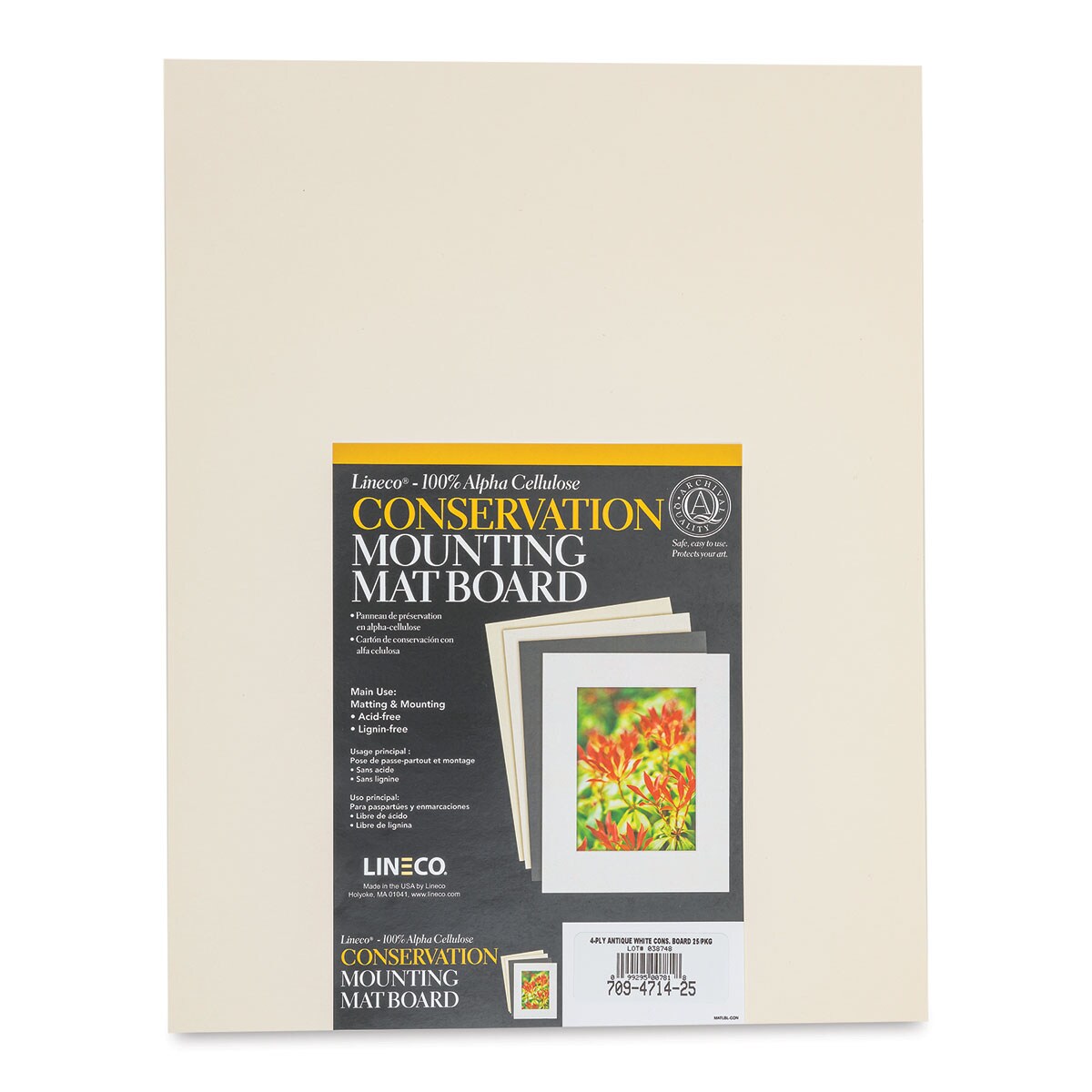Lineco Conservation Matboard - White, 4 ply, Pkg of 25, 11&#x22; x 14&#x22;
