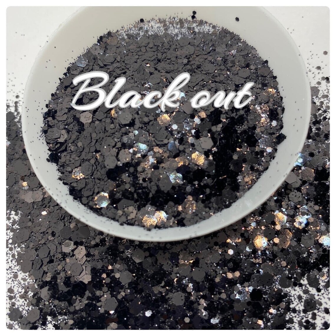 Black out: Chunky opaque glitter 1oz by TwoFaced Glitters