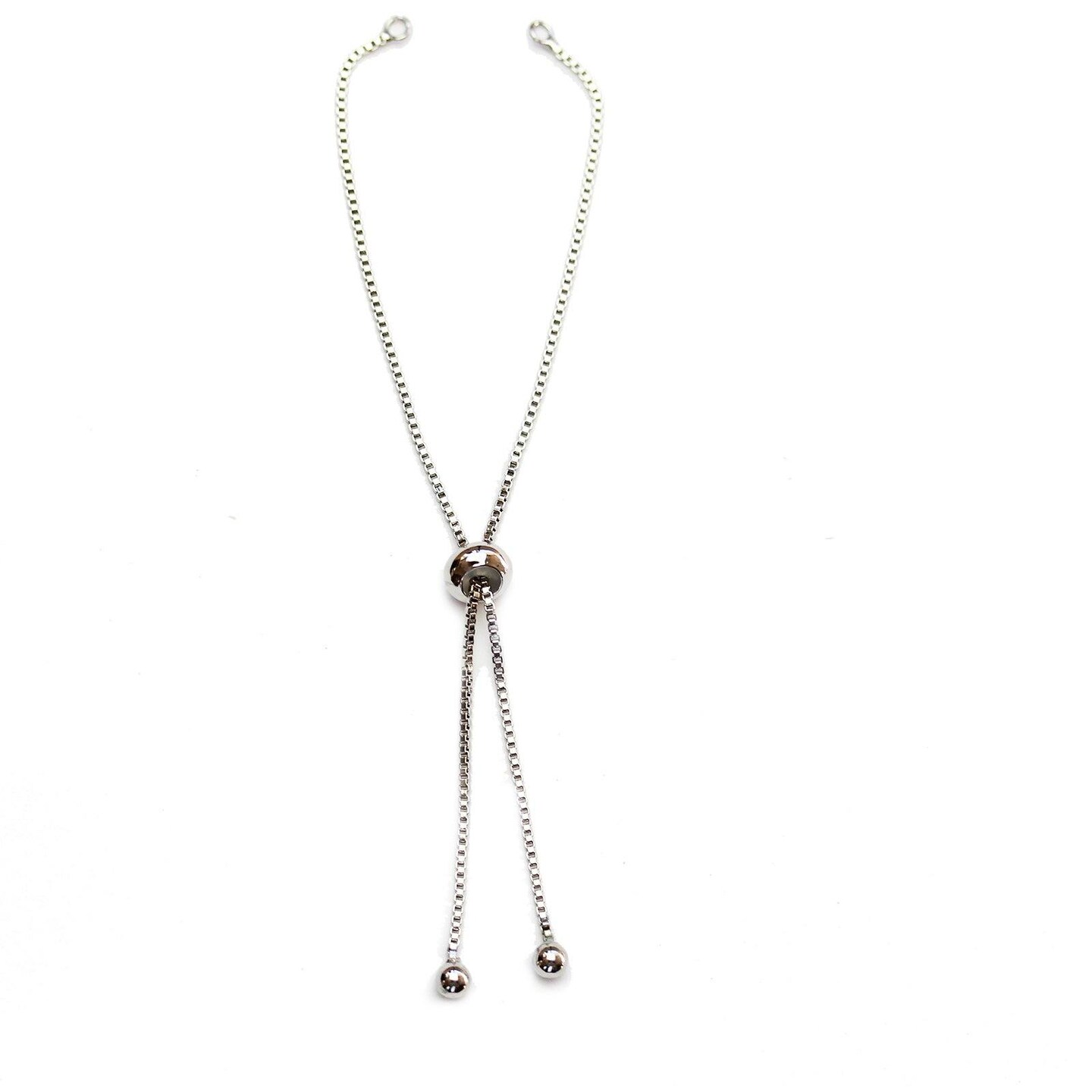 Rhodium Plated Adjustable, Adj. Chain Michaels