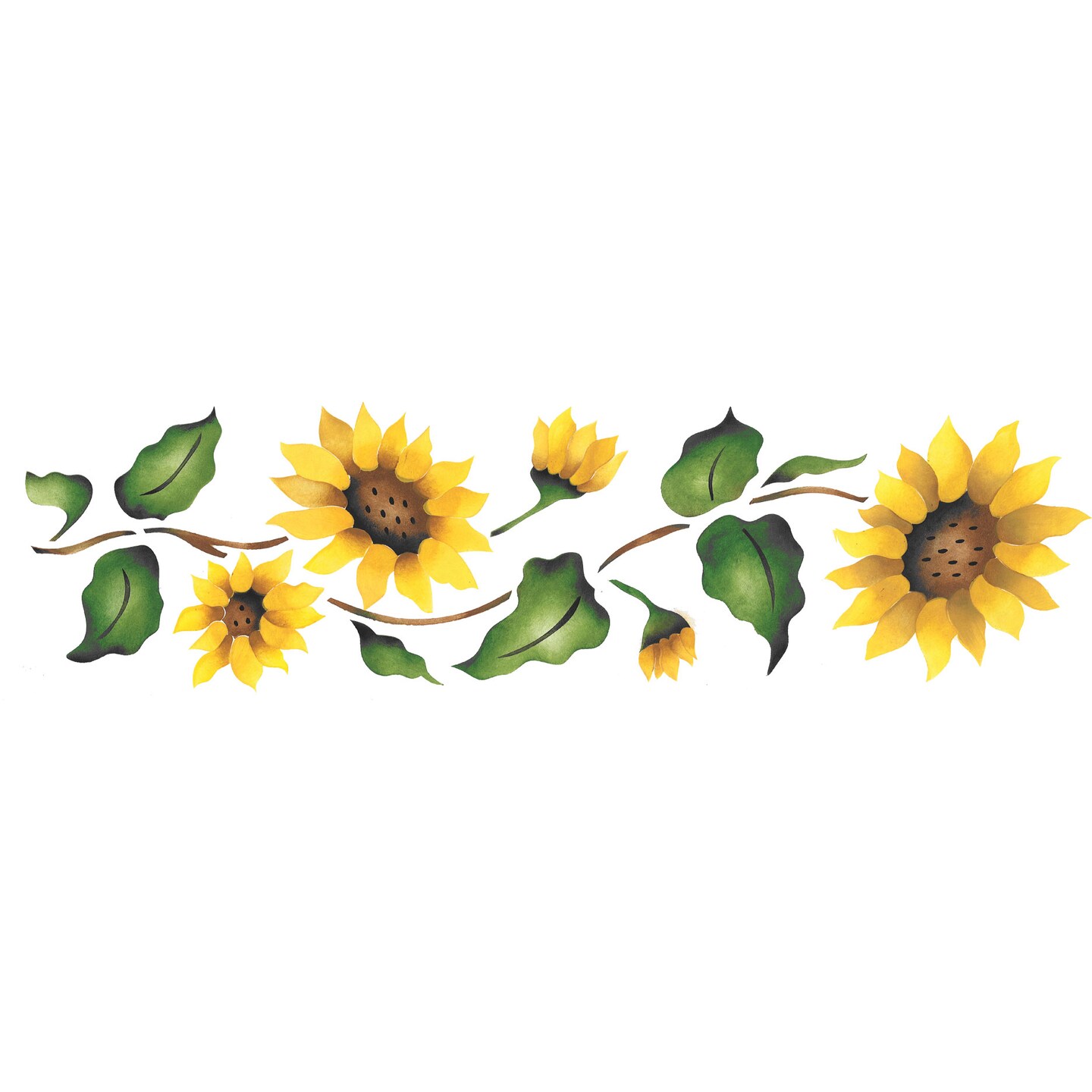 Sunflower Wall Stencil Border | 926 by Designer Stencils | Floral ...