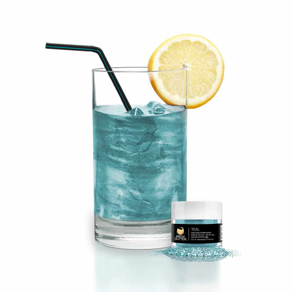 Teal Drink Glitter Edible Glitter for Drinks, Beverages, Foods. FDA