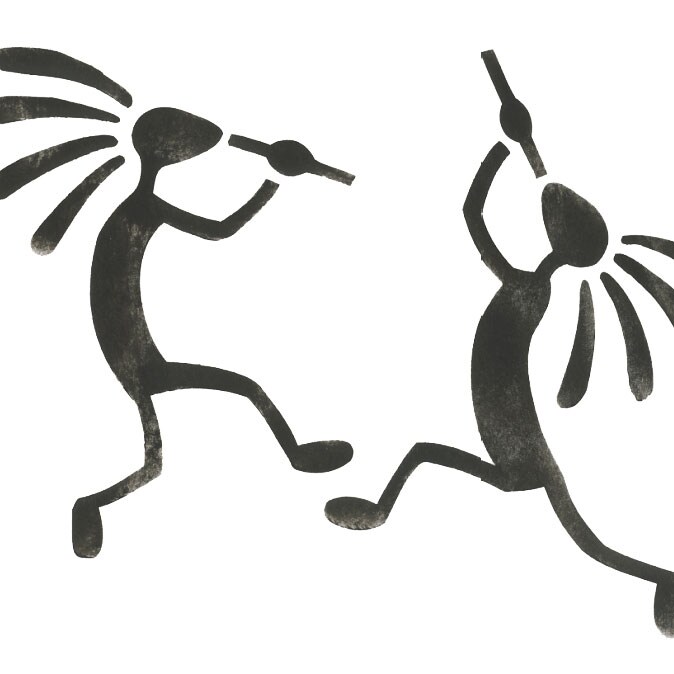 Kokopellis Wall Stencil | 3171 by Designer Stencils | Pattern Stencils | Reusable Stencils for Painting | Safe &#x26; Reusable Template for Wall Decor | Try This Stencil Instead of a Wallpaper | Easy to Use &#x26; Clean Art Stencil Pattern