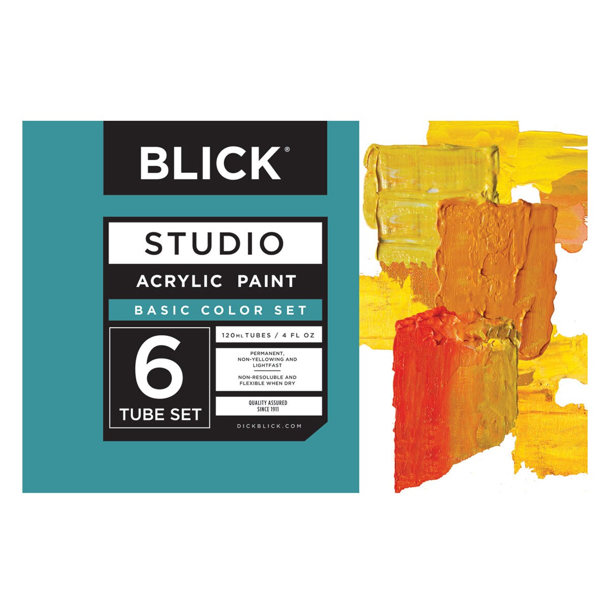 Blick Studio Acrylics - Set of 6 colors, 120 ml tubes