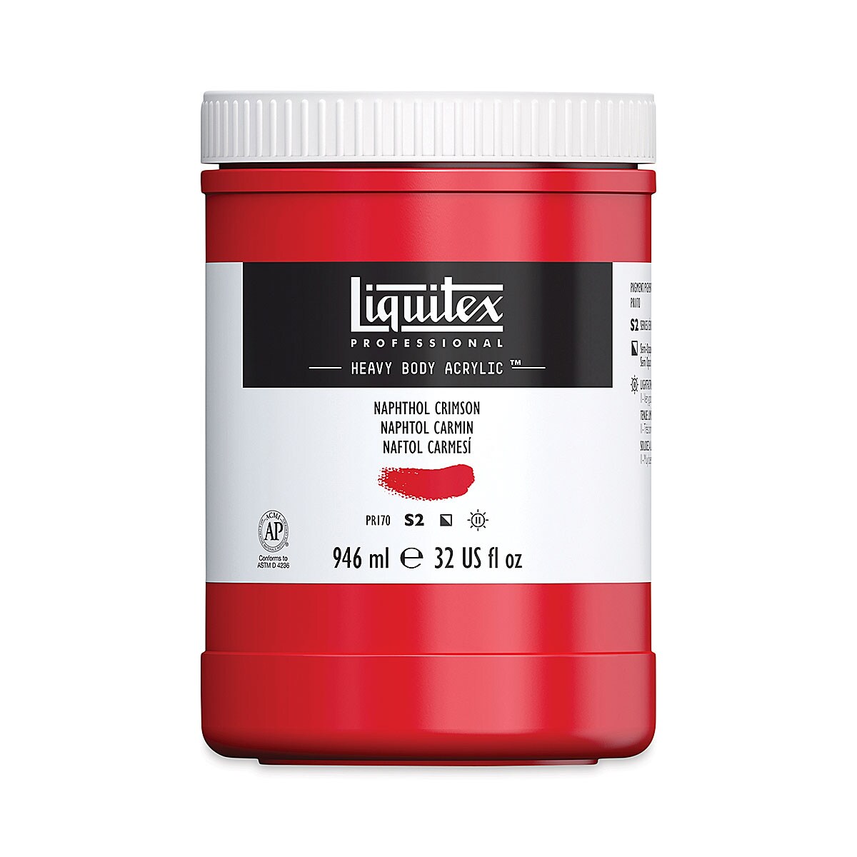 Liquitex Heavy Body Artist Acrylics - Naphthol Crimson, 32 oz Jar