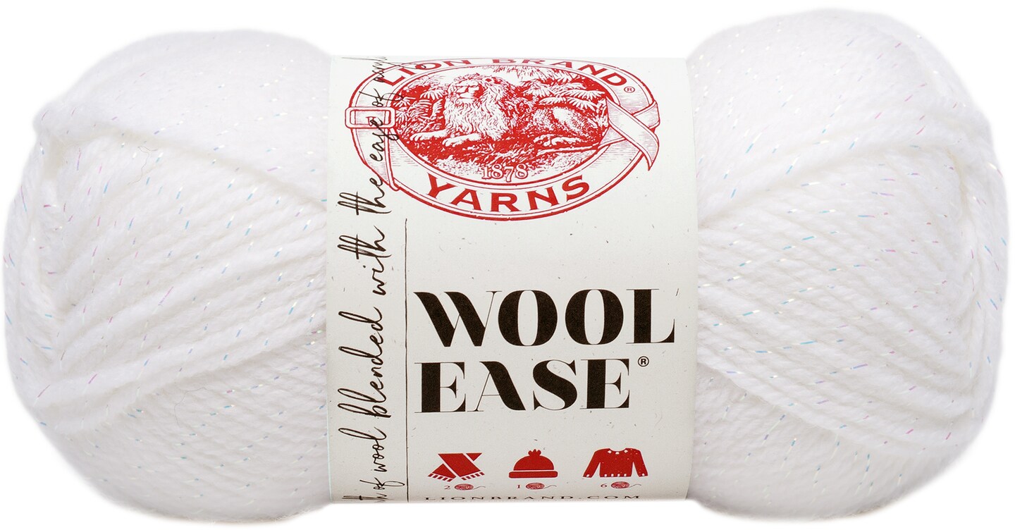 Lion Brand Wool-Ease Yarn -White Glitter | Michaels