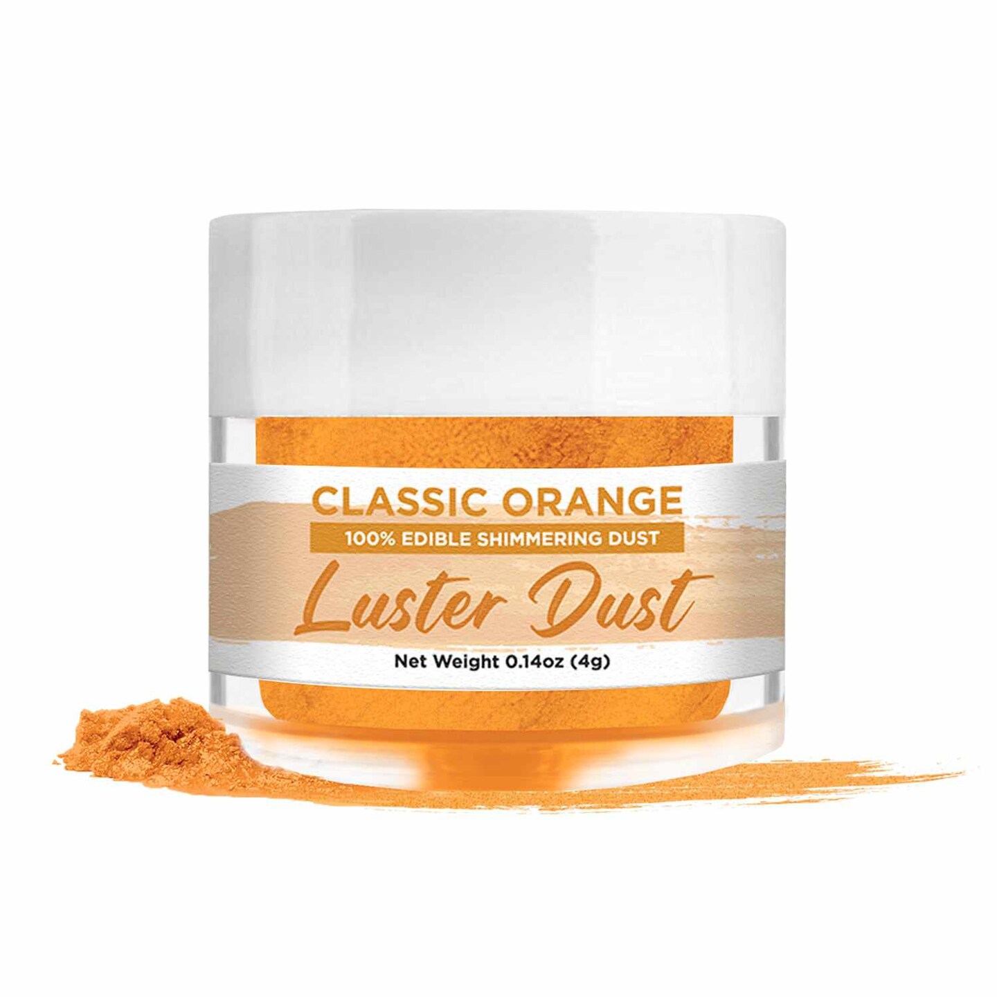 Classic Orange Luster Dust Edible Glitter Dust for Desserts, Pastries