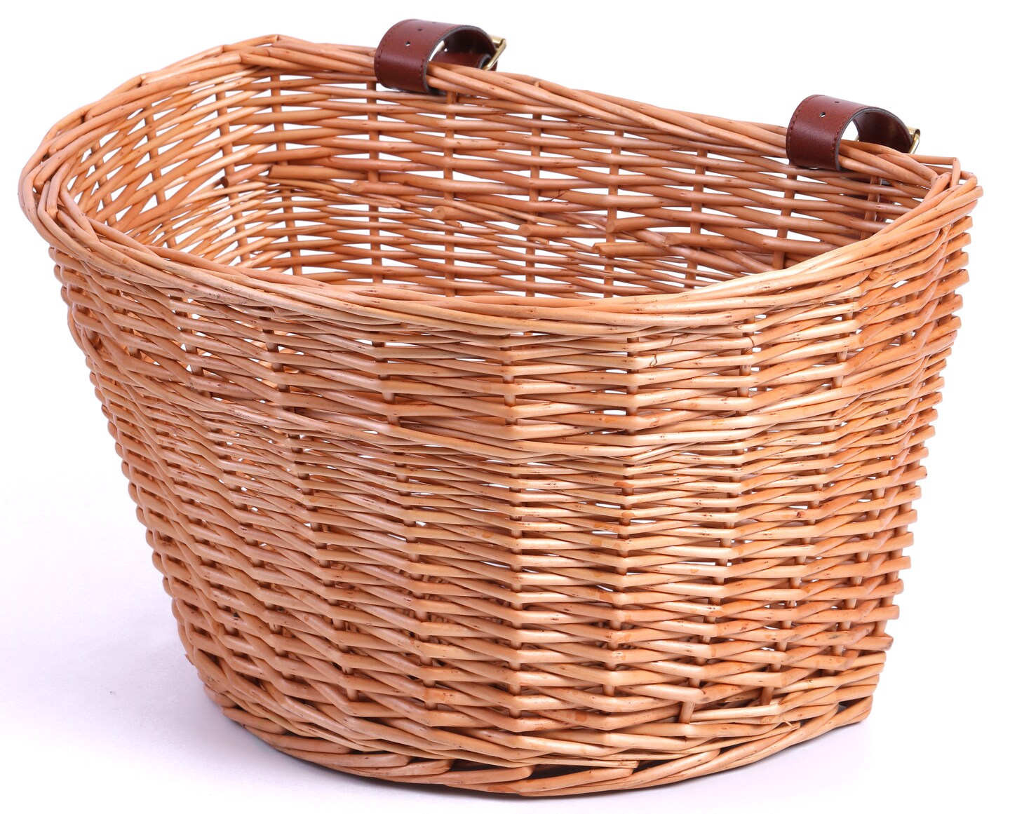 Wicker Front Bike Storage Basket with Faux Leather Straps Michaels