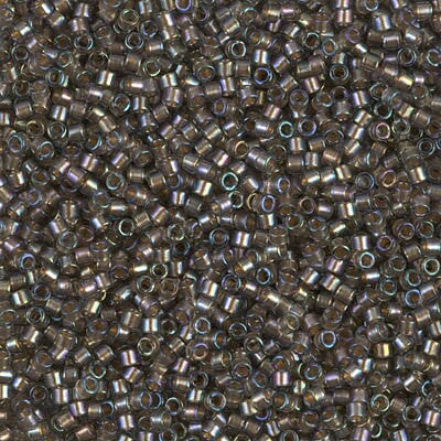 Miyuki Delica Bead 11/0, DB1773, Sparkling Beige Lined Gray AB, 5 grams
