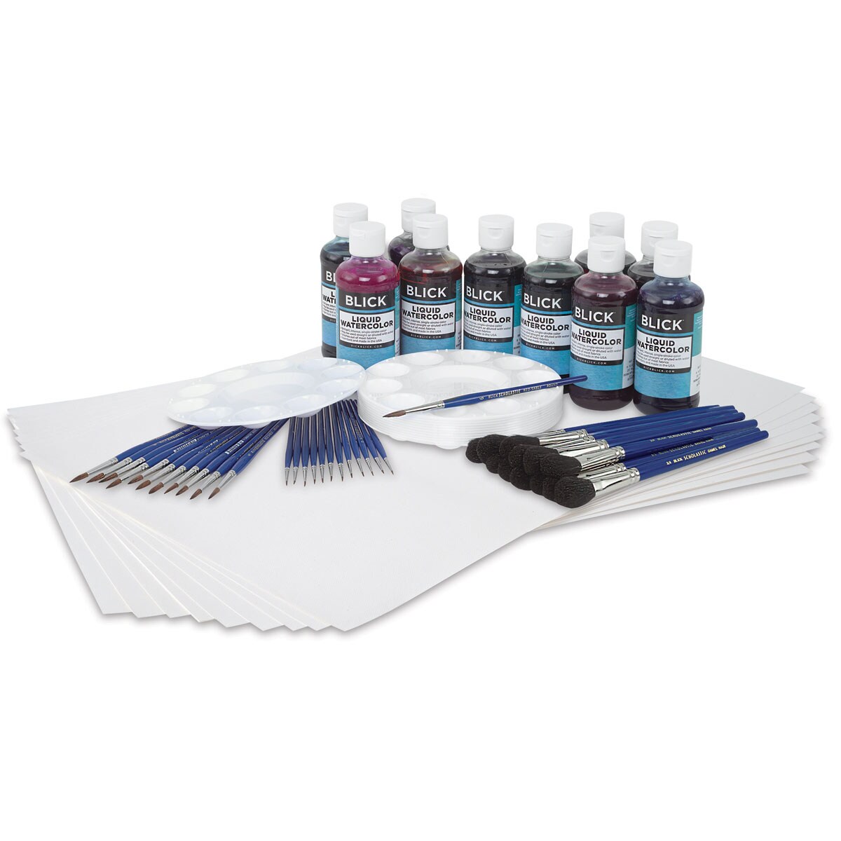 Blick Liquid Watercolors - Set of 10, Painting Class Kit, 8 oz bottles