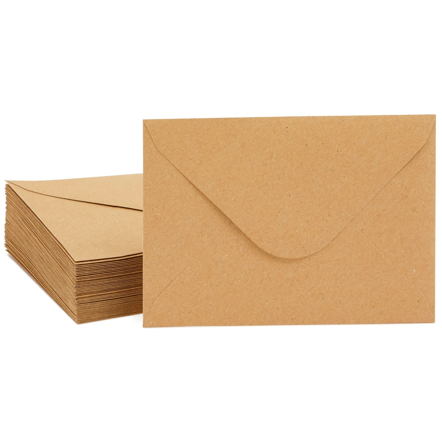Kraft Paper Invitation Envelopes 4x6 for Wedding, Baby Shower, Thank You Cards, Special Occasions - A6 V Flap Brown Envelopes (50 Pack)