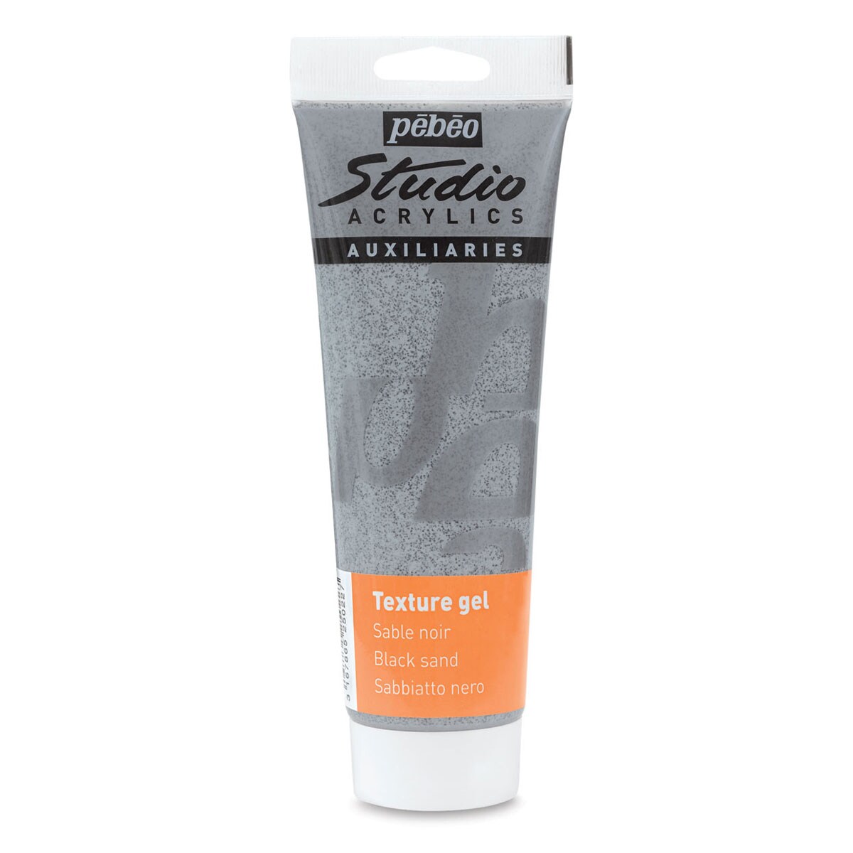 Pebeo Acrylic Medium - Sand Texture Gel, Black, 250 ml tube