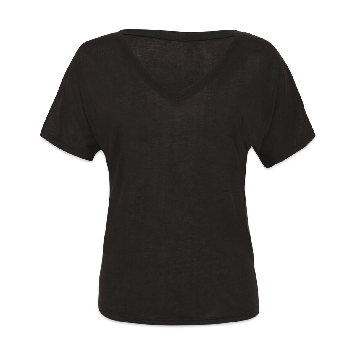 Bella + Canvas Slouchy V-neck T-shirt - Black, Large