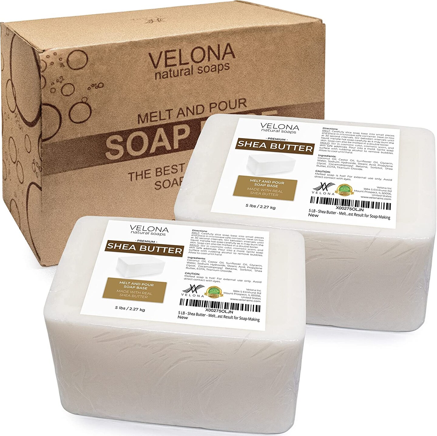 10 LB - Shea Butter - Melt and Pour Soap Base by Velona | SLS/SLES Free | Natural Bars for The Best Result for Soap-Making