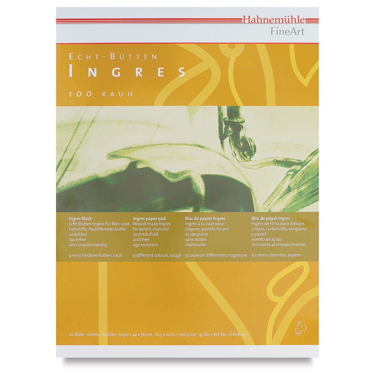 Hahnemuhle Ingres Pad - 16.5&#x22; x 22&#x22;, Assorted, 20 Sheets